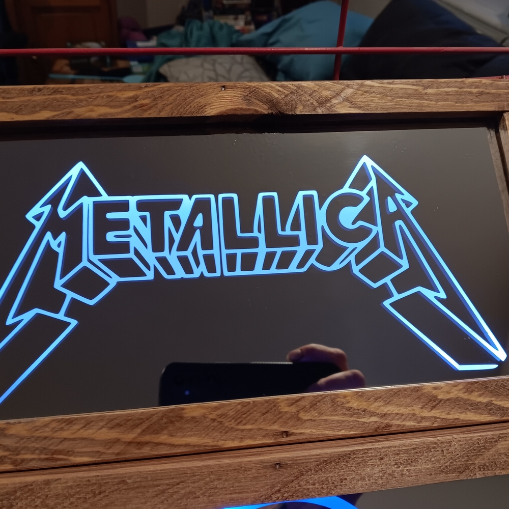 Metallica LED Mirror with Wooden Frame